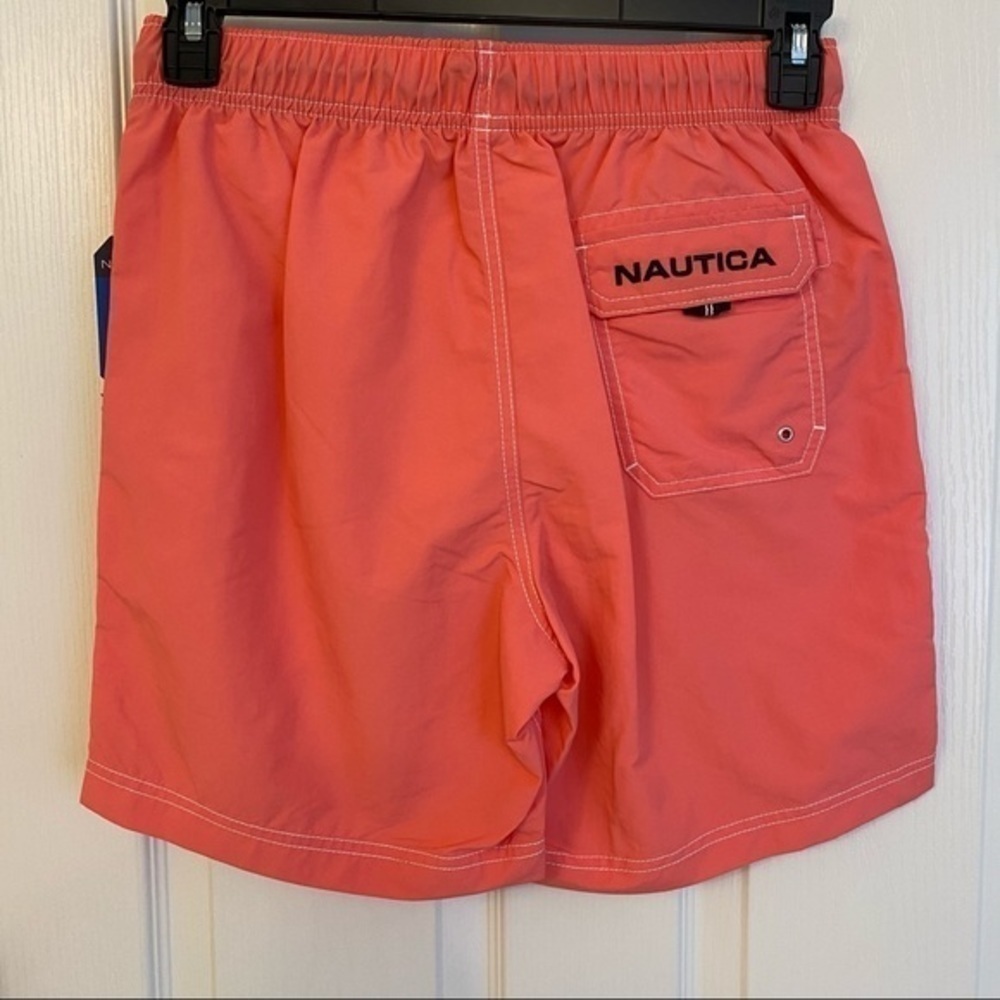 Nautica Men's Quick Dry Nylon 8" Swim Trunks in Teaberry Size S - Picture 4 of 6